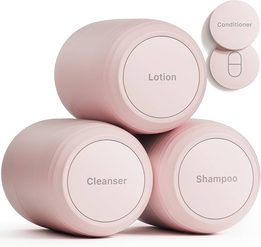 New Travel Toiletry Containers [Ultra Leakproof] TSA-Approved, PLA Hard Shell Jars with 5 Magneti... | Amazon (US)