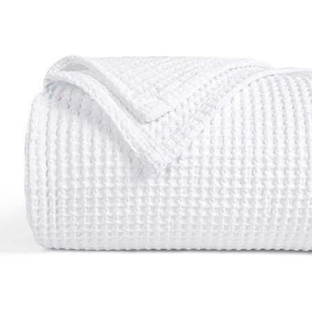 PHF 100% Cotton Waffle Weave Blanket Queen Size 90 x 90 -Pre-Washed Soft Lightweight Breathable Blan | Walmart (US)