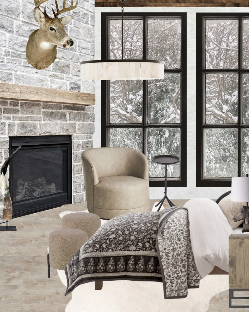 Modern rustic home, mountain home, master bedroom styling, neutral home, Pottery Barn, At Home, Amazon

#LTKhome