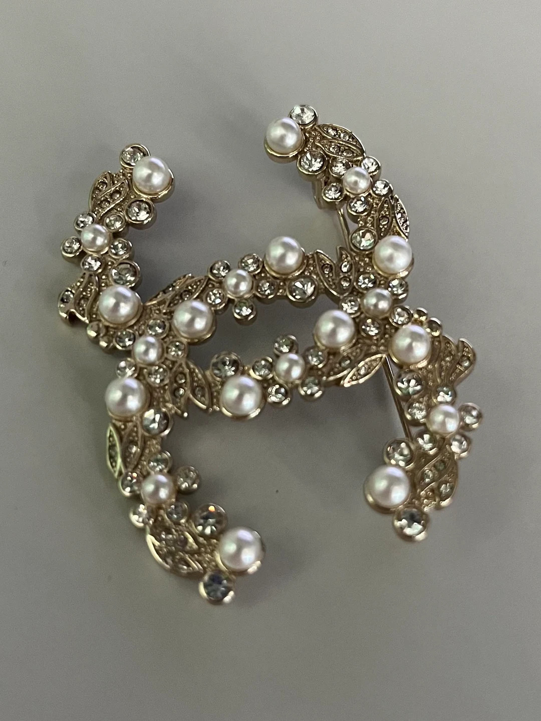 Chanel Diamond Pearl Brooch - Etsy | Etsy (US)