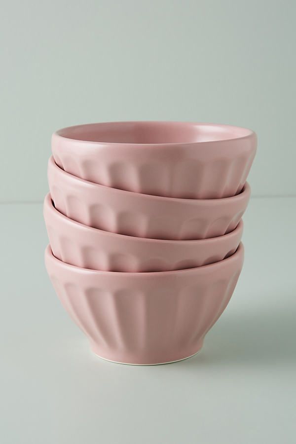 Matte Latte Bowls, Set of 4 By Anthropologie in Pink Size S/4 bowl | Anthropologie (US)
