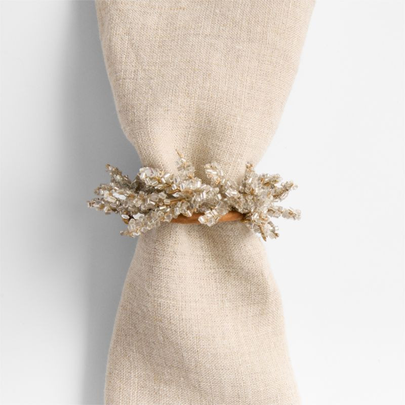 Beaded Silver and Gold Napkin Ring | Crate & Barrel | Crate & Barrel