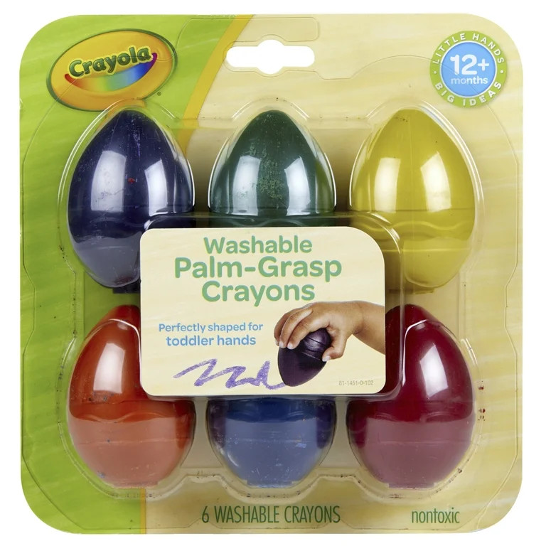 Crayola My First Crayola Washable Palm Grasp Crayons, 6 Count - Walmart.com | Walmart (US)