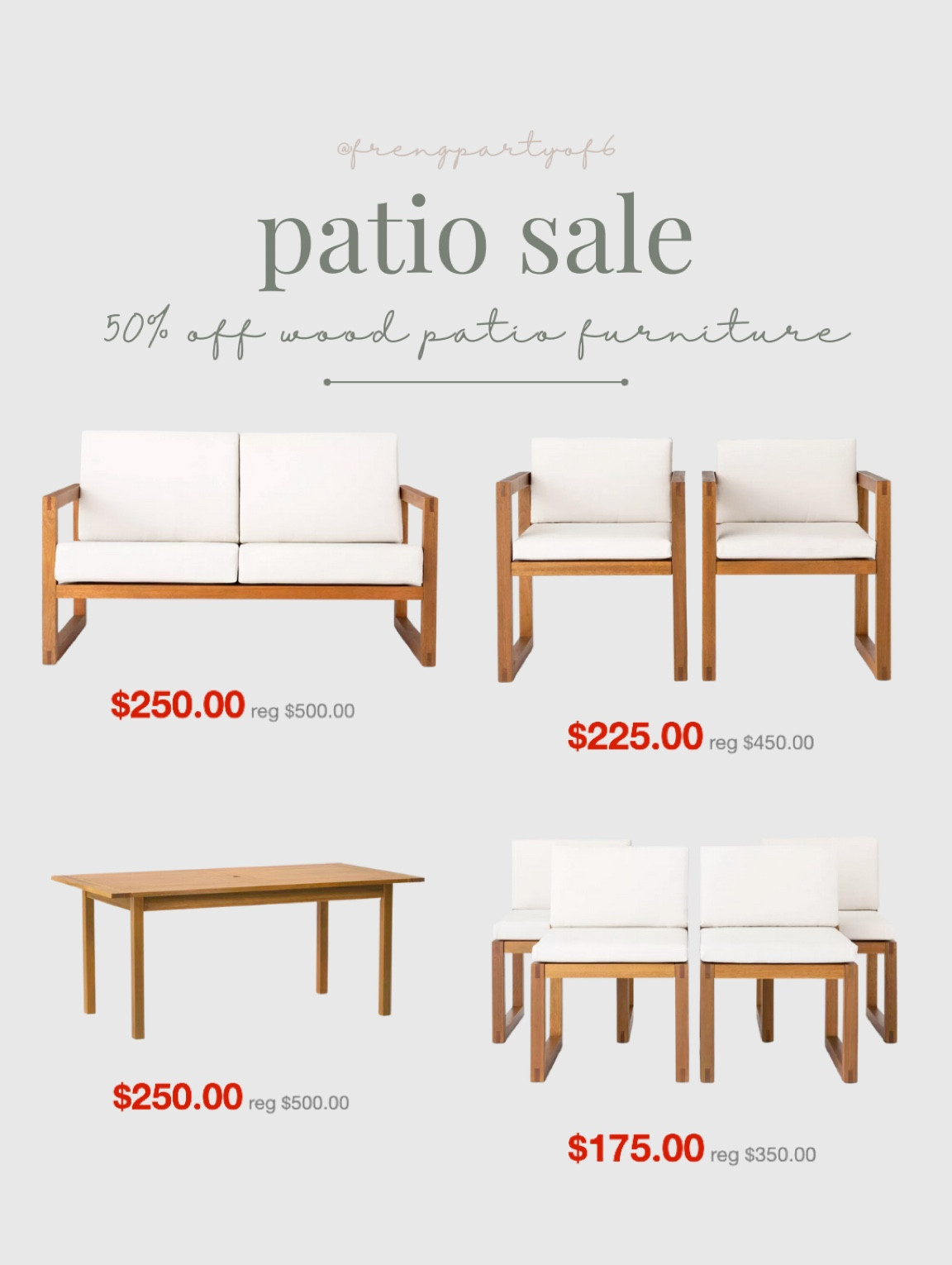 Save 50% off this wood patio furniture set! Amazing deal!

#LTKSeasonal #LTKhome #LTKsalealert