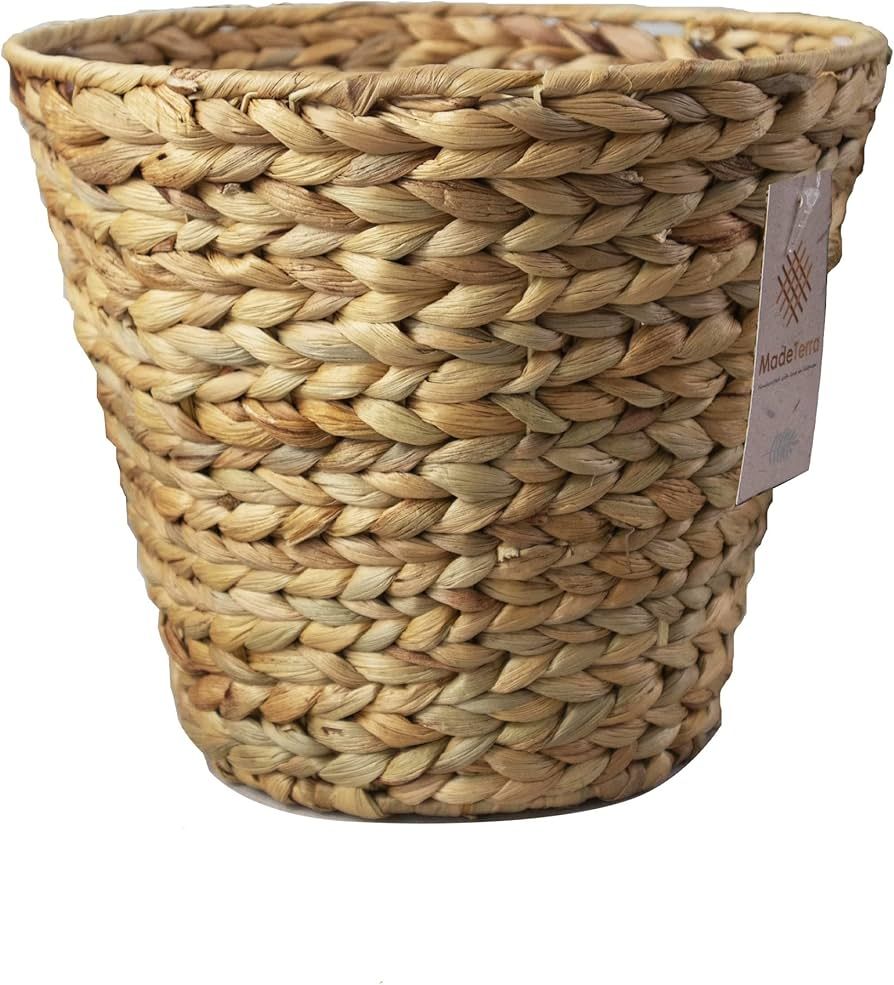 MadeTerra Wicker Recycle Basket Bin Trash Can, Hand Woven Waste Basket Recycling Bin for Bathroom... | Amazon (US)