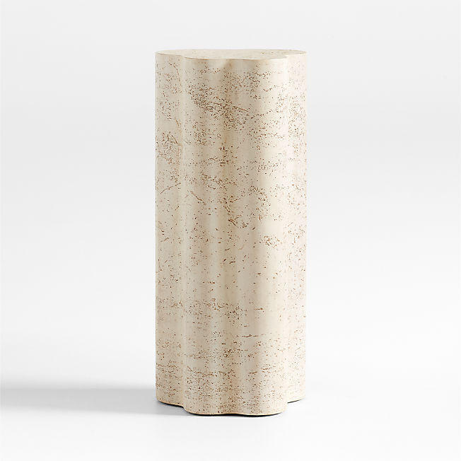 Fleur Tall Faux Travertine Resin Drink Table + Reviews | Crate & Barrel | Crate & Barrel
