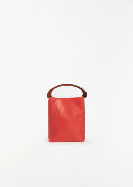 Crisp Leather Bag — Red | La Garconne
