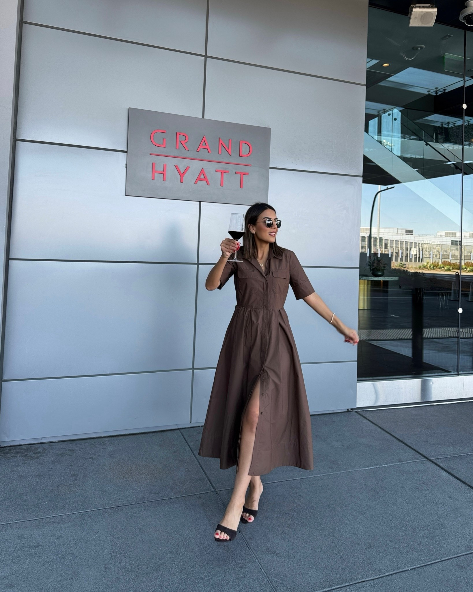 Fall dress | midi dress | poplin dress | brown dress | button down dress | heels | brown | brown outfit 

#LTKTravel #LTKStyleTip #LTKSeasonal