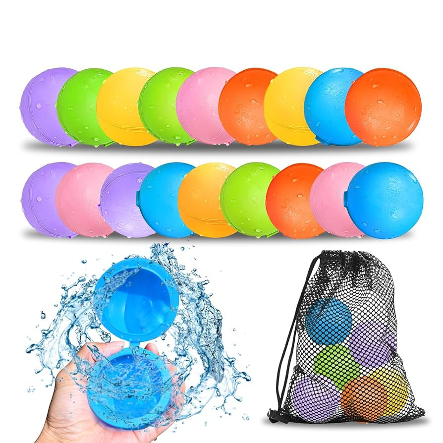Reusable Water Balloons Quick Fill Soft Silicone Self Sealing Water Balls Outdoor Water Toys with... | Amazon (US)