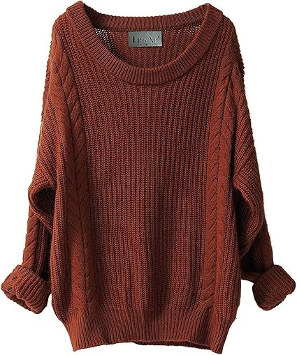 LINY XIN Women's Cashmere Oversized Loose Knitted Crew Neck Long Sleeve Winter Warm Wool Pullover... | Amazon (US)