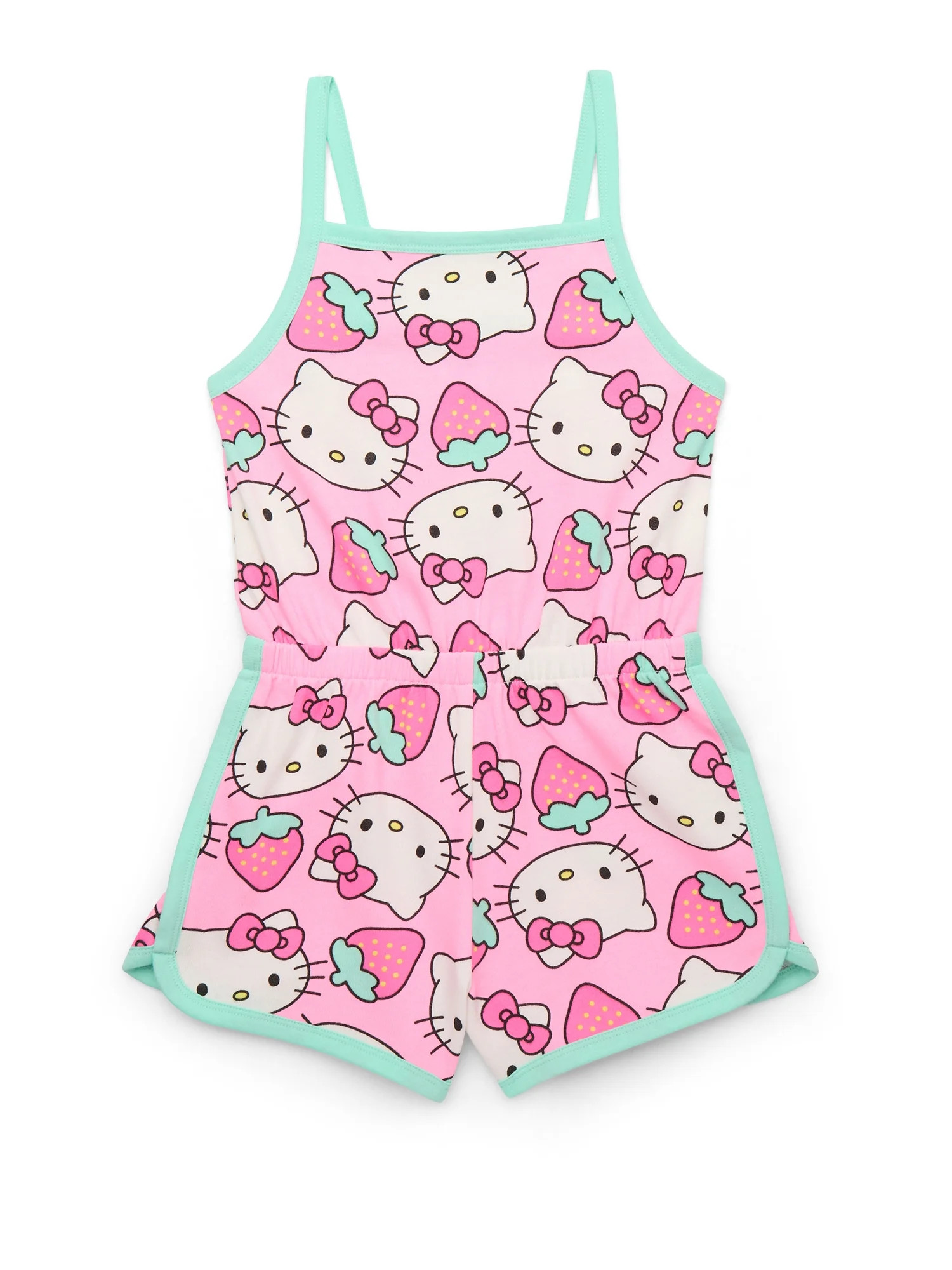 Hello Kitty Girls Sleeveless Printed Romper, Sizes 4-12 - Walmart.com | Walmart (US)