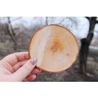 Set Of 2 Unfinished Wooden Slices With Tree Bark Made Alder Wood 90-110mm Diameter | 3, 5 - 4, 3 Inches Natural Eco Friendly | Etsy (US)