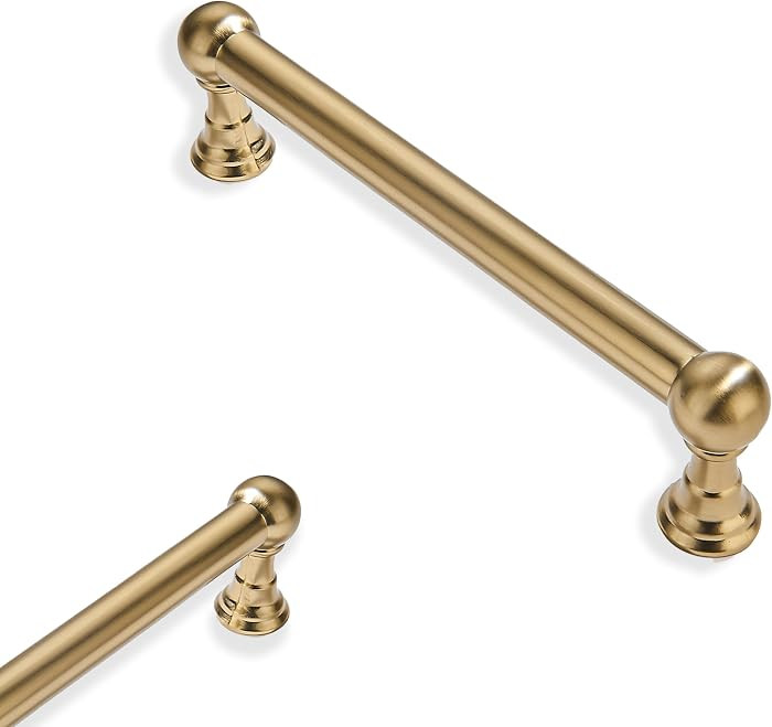 2 Pack 3-3/4 Inch Hole Center Champagne Bronze Cabinet pulls 100% Solid Heavy Duty Warm Brass Dre... | Amazon (US)