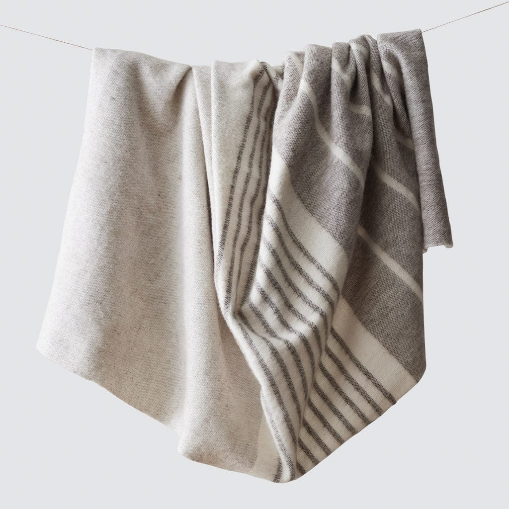 Tolima Striped Brushed Wool Throw | Modern Blankets at The Citizenry | The Citizenry