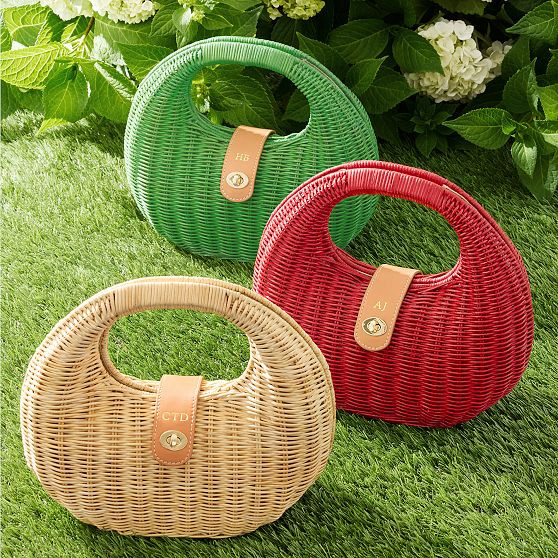 Marlowe Wicker and Leather Handbag | Mark and Graham