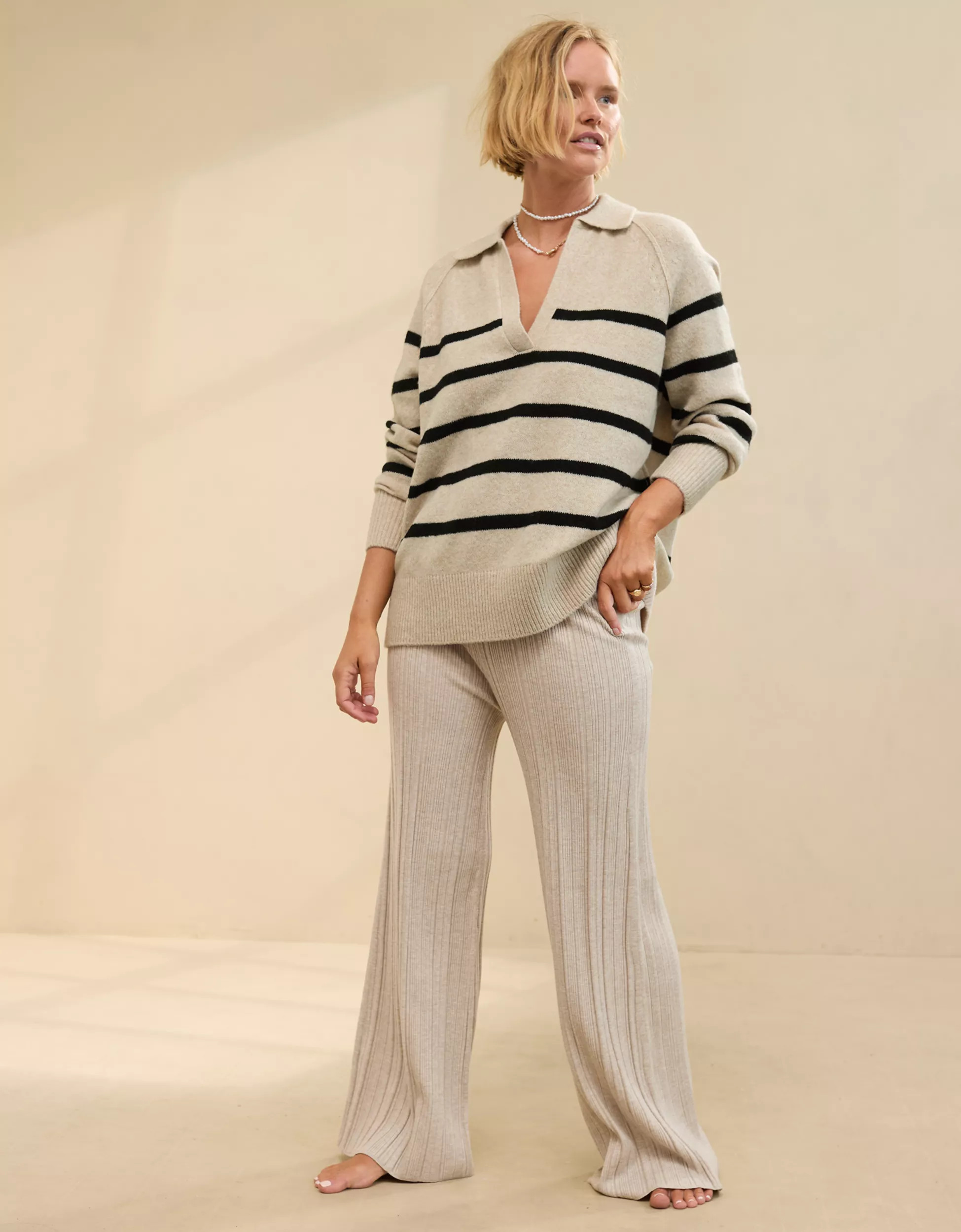 Aerie Unreal Polo Sweater | Aerie