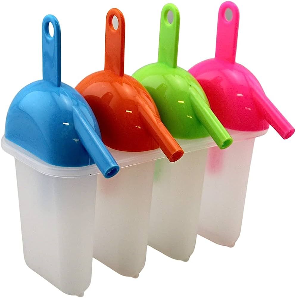 Ice Lolly Pop Mold Popsicle Maker with Straw Makes BPA Free Just Pop In The Freezer for a Healthy... | Amazon (US)