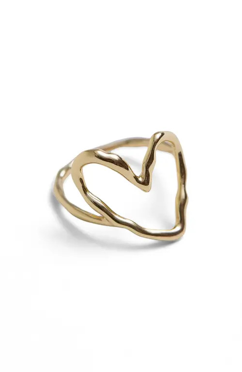 & Other Stories Caro Open Heart Ring in Gold at Nordstrom, Size Medium | Nordstrom