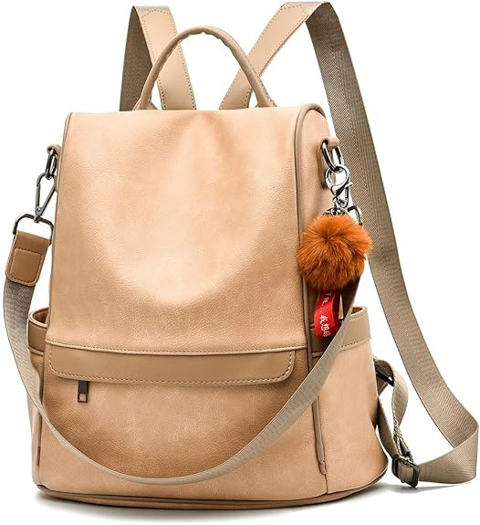 CHERUTY Women Backpack Purse PU Leather Anti-theft Casual Shoulder Bag Fashion Ladies Satchel Bag... | Amazon (US)