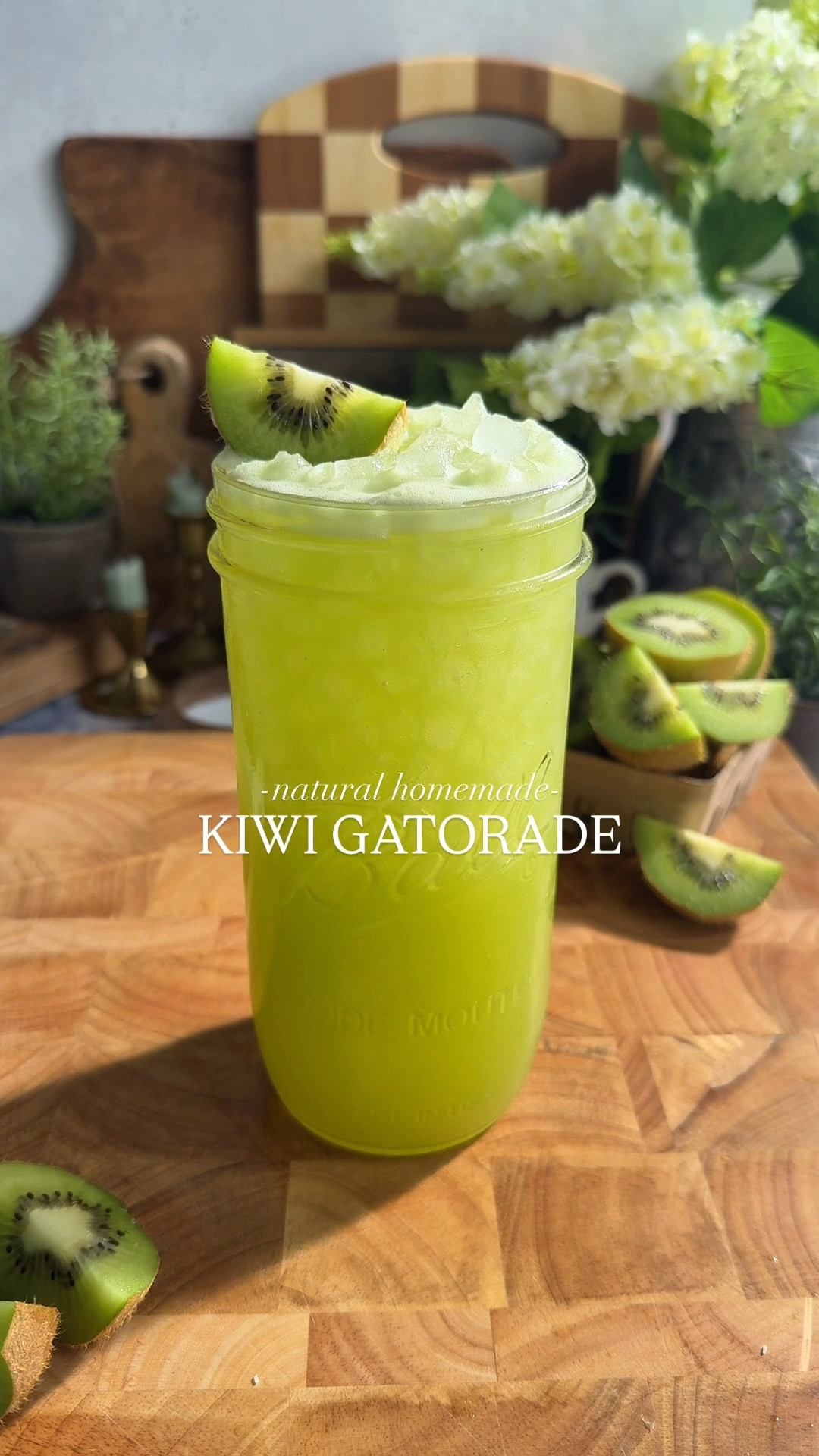 Skip the store-bought version and whip up my All-Natural Kiwi Gatorade! It’s fresh, naturally packed with electrolytes, and comes together in just minutes. My strawberry version went viral last week so I have been experimenting with new flavors. This one is a winner🥝💦

➡️All you need are six simple ingredients: coconut water, aloe Vera juice, kiwi, lime juice, salt, and a touch of honey or maple syrup.

✨Nature’s Homemade Kiwi Gatorade✨

Ingredients: serves 2
✨1 ½ cups coconut water (natural electrolytes + potassium)
✨1 cup aloe vera juice (vitamin C + natural sweetness + fiber + antioxidants) can sub regular or decaf green tea here or double the coconut water 
✨2 kiwis, with skin on (antioxidants + supports digestion)
✨1 tbsp lime juice (electrolytes + refreshing citrus flavor)
✨¼ tsp salt (helps replenish sodium lost through sweat)
✨1 tbsp honey or maple syrup (natural sweetener) 
✨Ice 
✨Lime or kiwi wedge (for garnish)

Instructions:
1.Add the coconut water, aloe vera juice, kiwis (skin on), lime juice, salt, and honey or maple syrup to a blender.
2.Blend until smooth, then strain through a fine mesh sieve to remove pulp.
3.Pour over a glass of ice and garnish with a lime wedge. Enjoy!

✨Tag a friend who needs this and come back next week for another flavor!

#naturesgatorade #homemade #allnatural #electrolytes #mocktails #hydratation #easyrecipes #homemaderecipes #allnatural

#LTKHome #LTKSeasonal #LTKFindsUnder50