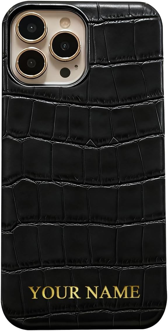 Personalized Initials Leather Phone Case for iPhone 17 Air 16 15 14 13 12 11 Plus Pro Max, Custom... | Amazon (US)