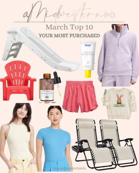 Top 10 best selling items from March! 

The kid’s play slide is still on major sale and such a good deal! And the bunny sweatshirts may not be needed anymore, but the shop has other amazing personalized options! 

#LTKfindsunder50 #LTKfindsunder100 #LTKkids