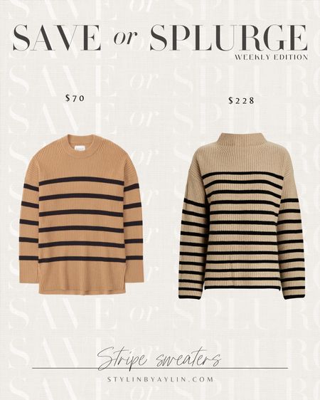 Save VS. Splurge - Stripe sweaters #stylinbyaylin

#LTKstyletip #LTKunder100 #LTKGiftGuide