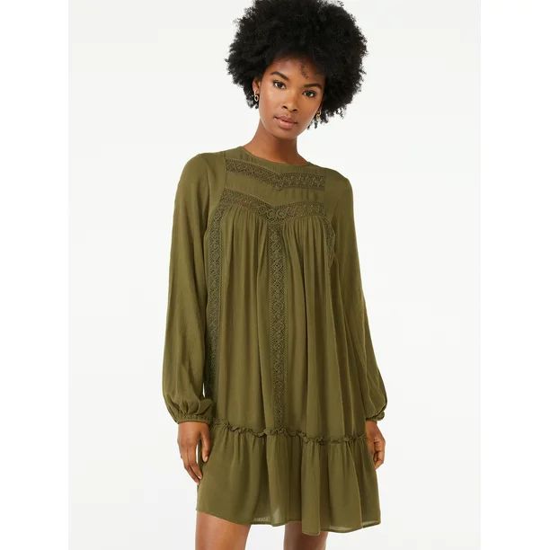 Scoop - Scoop Women's Blouson Sleeve Dress - Walmart.com | Walmart (US)