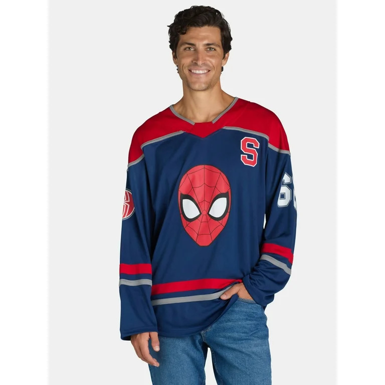 Spider-Man Men's Graphic Hockey Jersey, Sizes XS-3XL | Walmart (US)