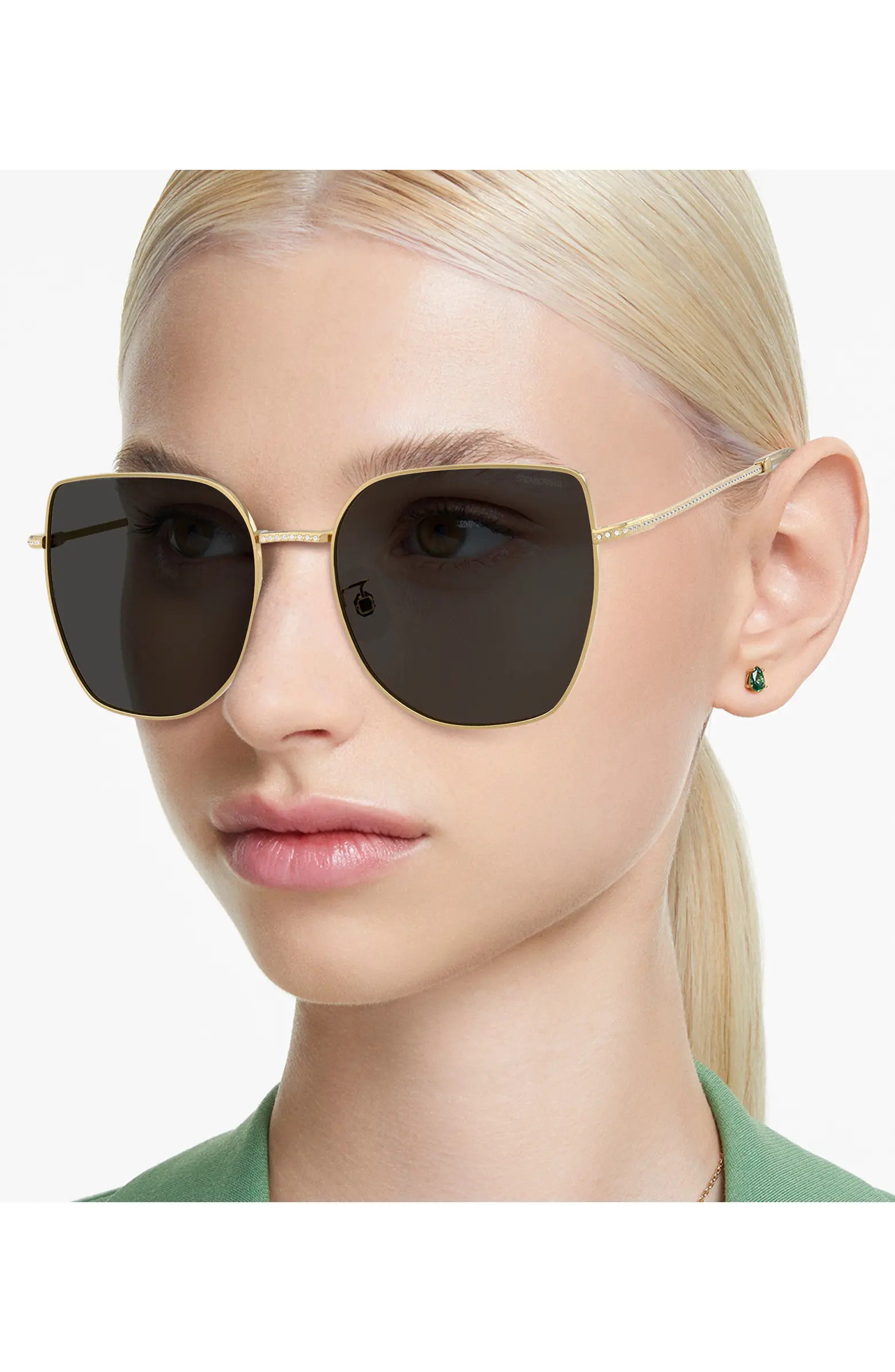 Swarovski 59mm Polarized Square Irregular Sunglasses | Nordstrom | Nordstrom