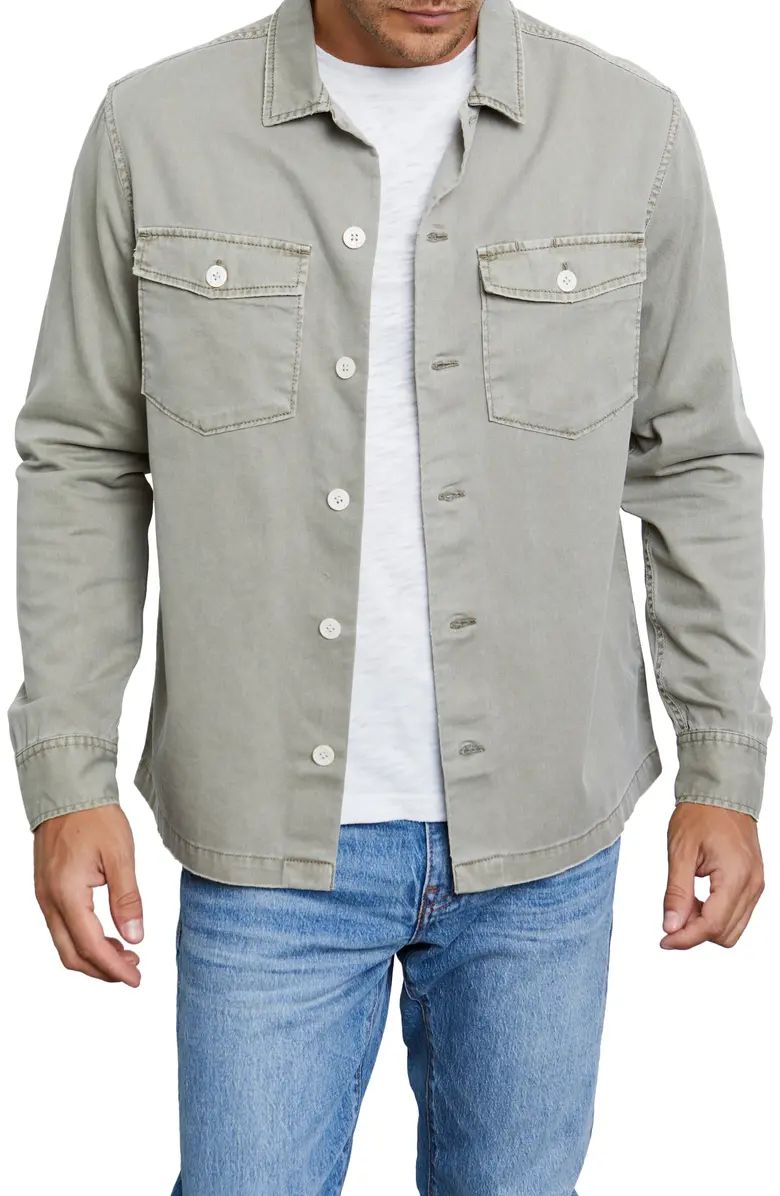 Garment Washed Cotton Button-Up Military Shirt | Nordstrom