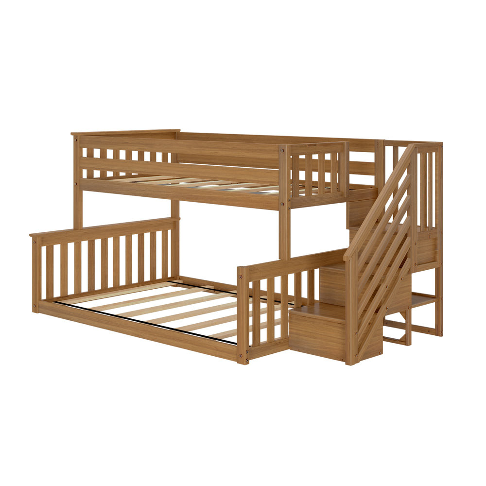 Twin Over Full Low Bunk Bed With Stairs | max & lily