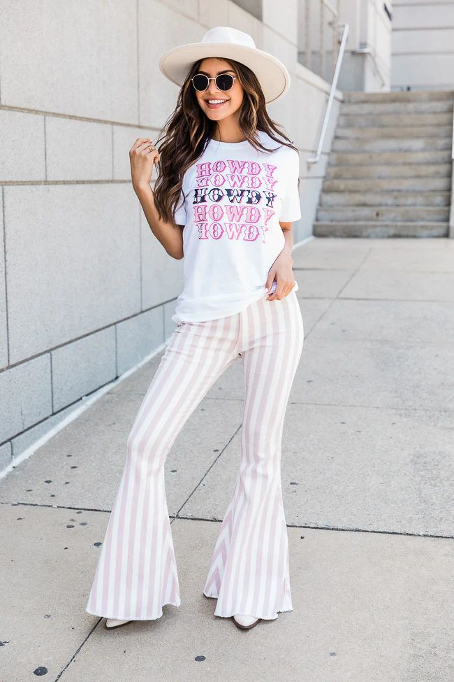 Howdy Howdy White Graphic Tee | Pink Lily