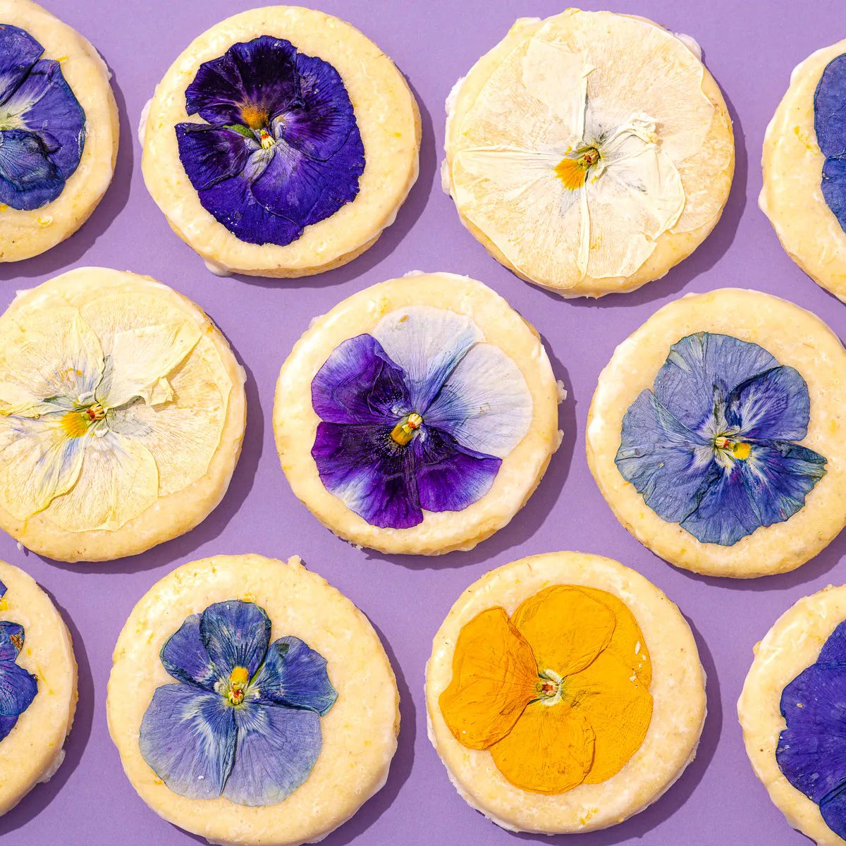 Pressed Flower Shortbread Cookies | Goldbelly