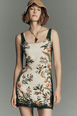 Farm Rio Nature Linen Sleeveless Mini Dress | Anthropologie (US)