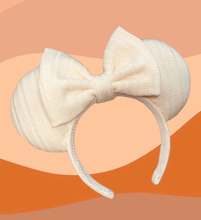 Sweater Weather off White Ears, Neutral Cream Mickey Ears, Autumn Ears, Cozy Minnie Ears, Christm... | Etsy (US)