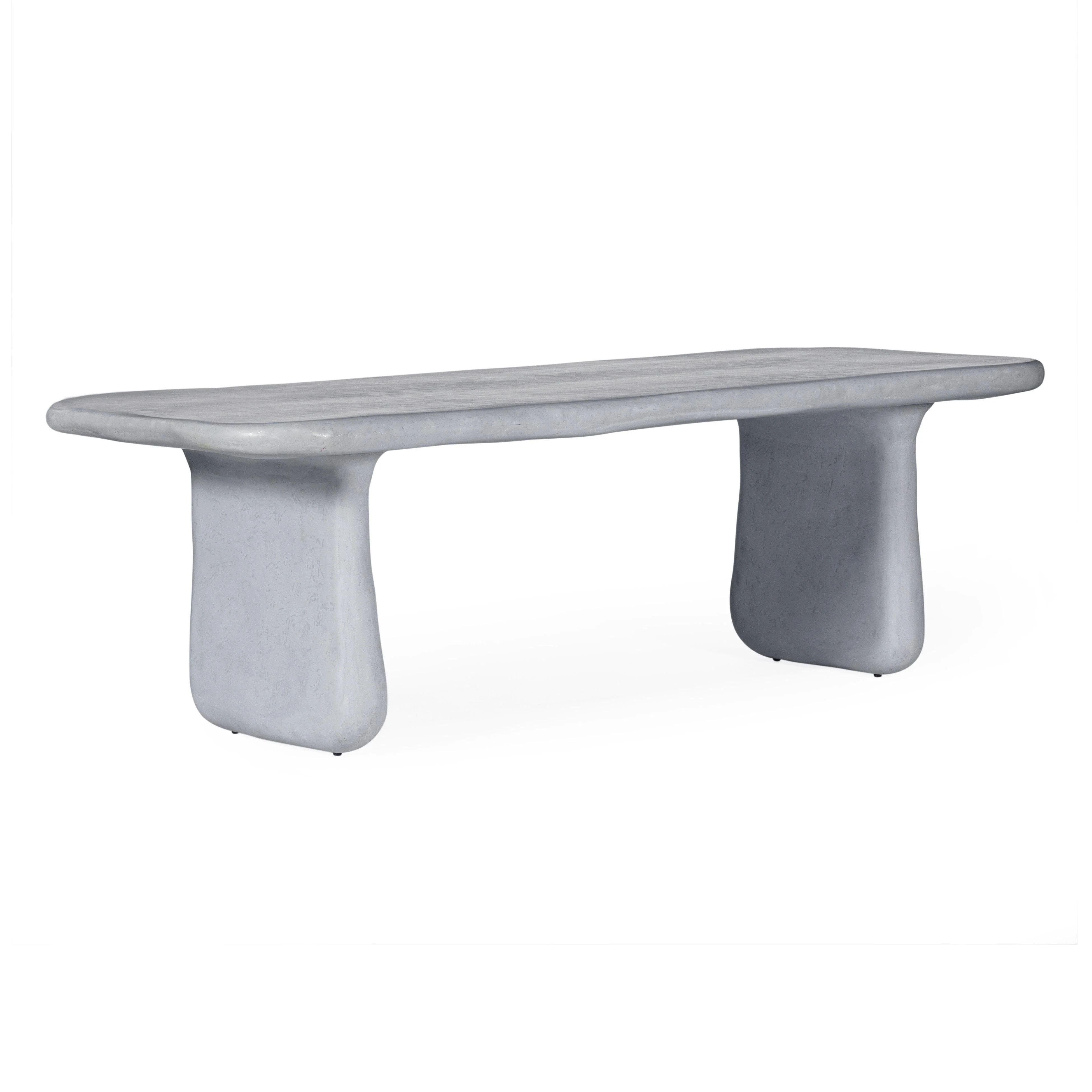 Athen 95" Grey Faux Stone Indoor / Outdoor Rectangular Dining Table | TOV Furniture