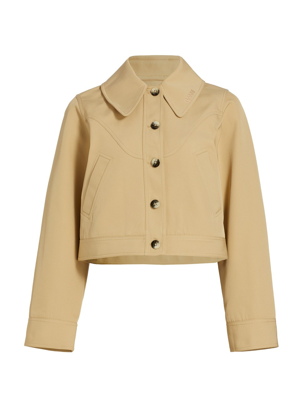 Women's Cropped Twill Jacket - Pale Khaki - Size 6 - Pale Khaki - Size 6 | Saks Fifth Avenue