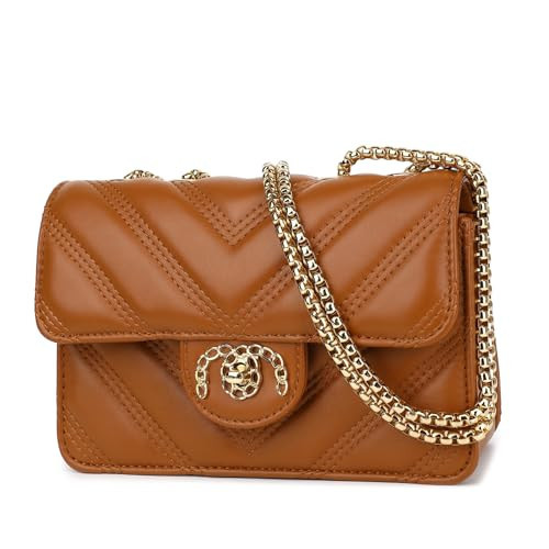 Scarleton Quilted Crossbody Bags for Women Trendy, Travel Crossbody Purse, Work Cross Body Bag, H215504 - Brown | Amazon (US)