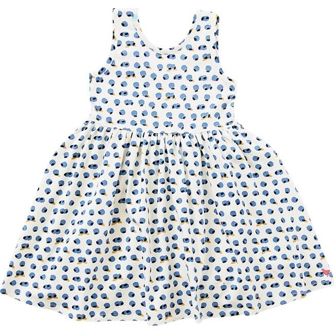 Girls Organic Steph Dress, Mini Blueberries | Maisonette