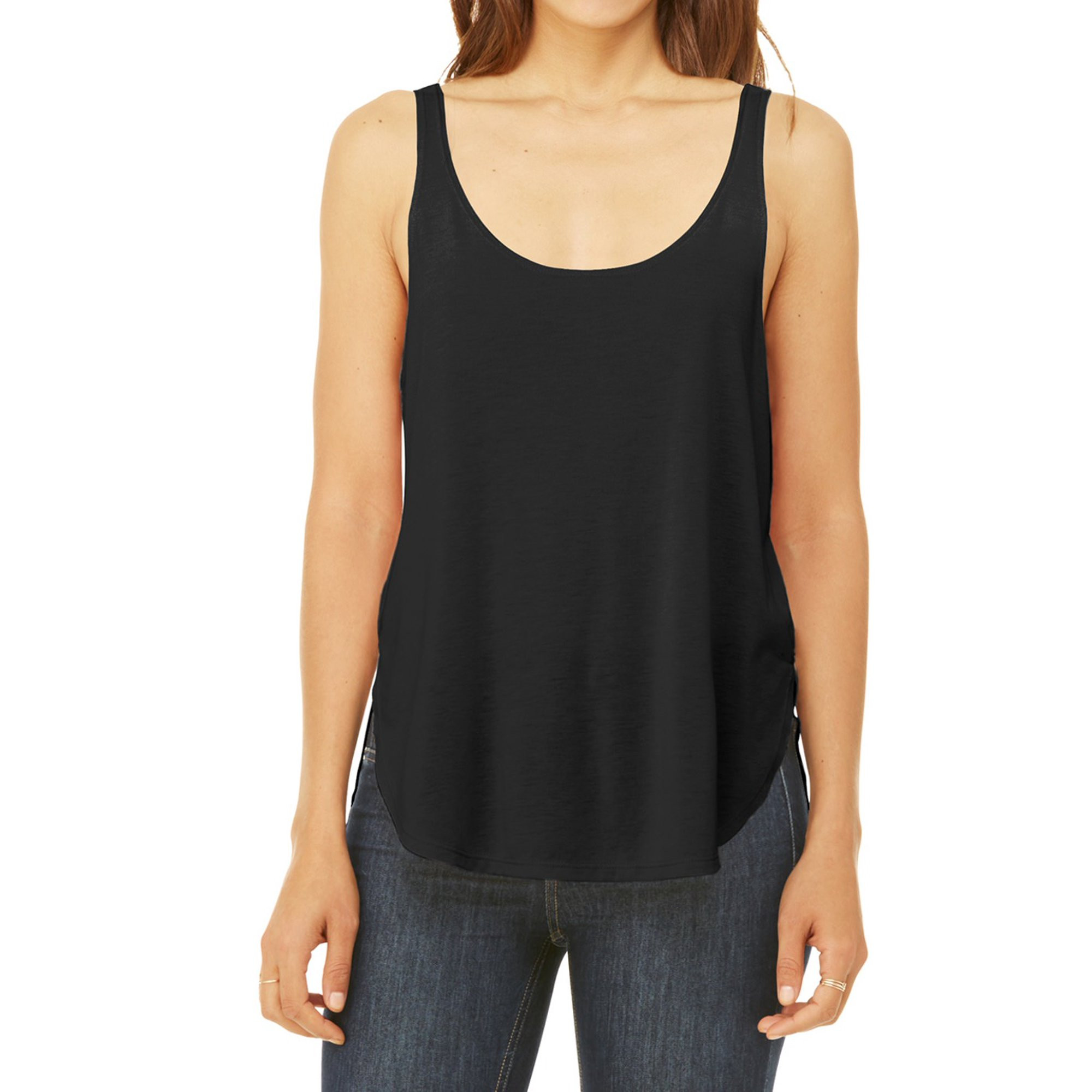 Mafoose Women’s Flowy Tank Top with Side-Slit Scoop Neck Black Medium | Walmart (US)