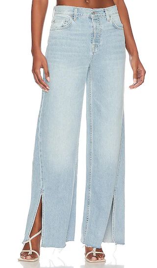 Markie Extra Wide Low Rise with Slit in Dolores Park | Revolve Clothing (Global)