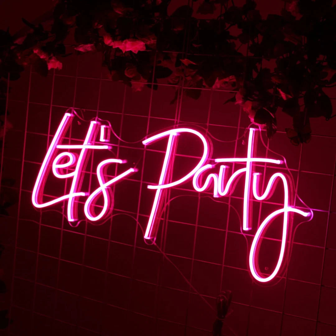 Let's Party Neon Sign, Custom Neon Sign, Wall Decor, LED Sign for Office Bedroom Home Wall Party ... | Etsy (US)