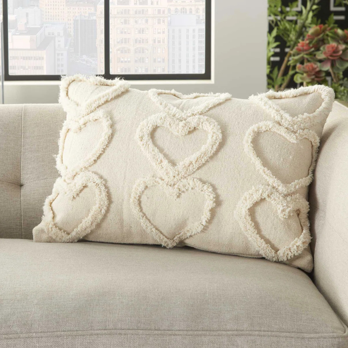 Artra Brianna Textured Hearts Rectangular Pillow Cover & Insert | Wayfair North America