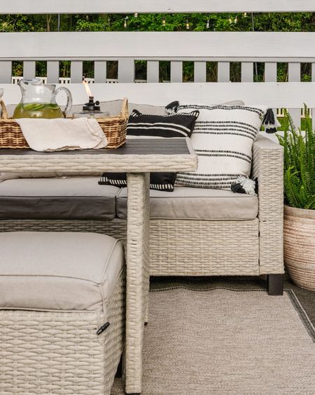 Another Walmart Better Home and Gardens outdoor patio set we own and LOVE! 

Outdoor patio, set, outdoor furniture, Walmart, better home and gardens, outdoor sectional, outdoor loveseat

#LTKSeasonal #LTKhome