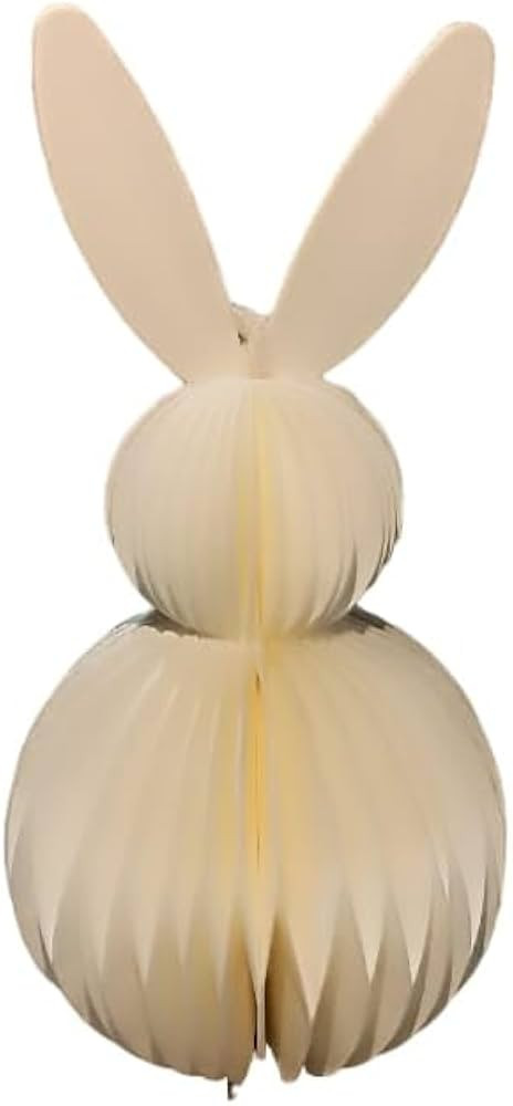 Kagzi’s 3D Honeycomb Bunny Hanging Paper Easter Decoration Centrepiece Ideal for Weddings Christmas Decoration Holiday Birthday Party Celebration Home Décor Pack of 4 White Colour | Amazon (US)