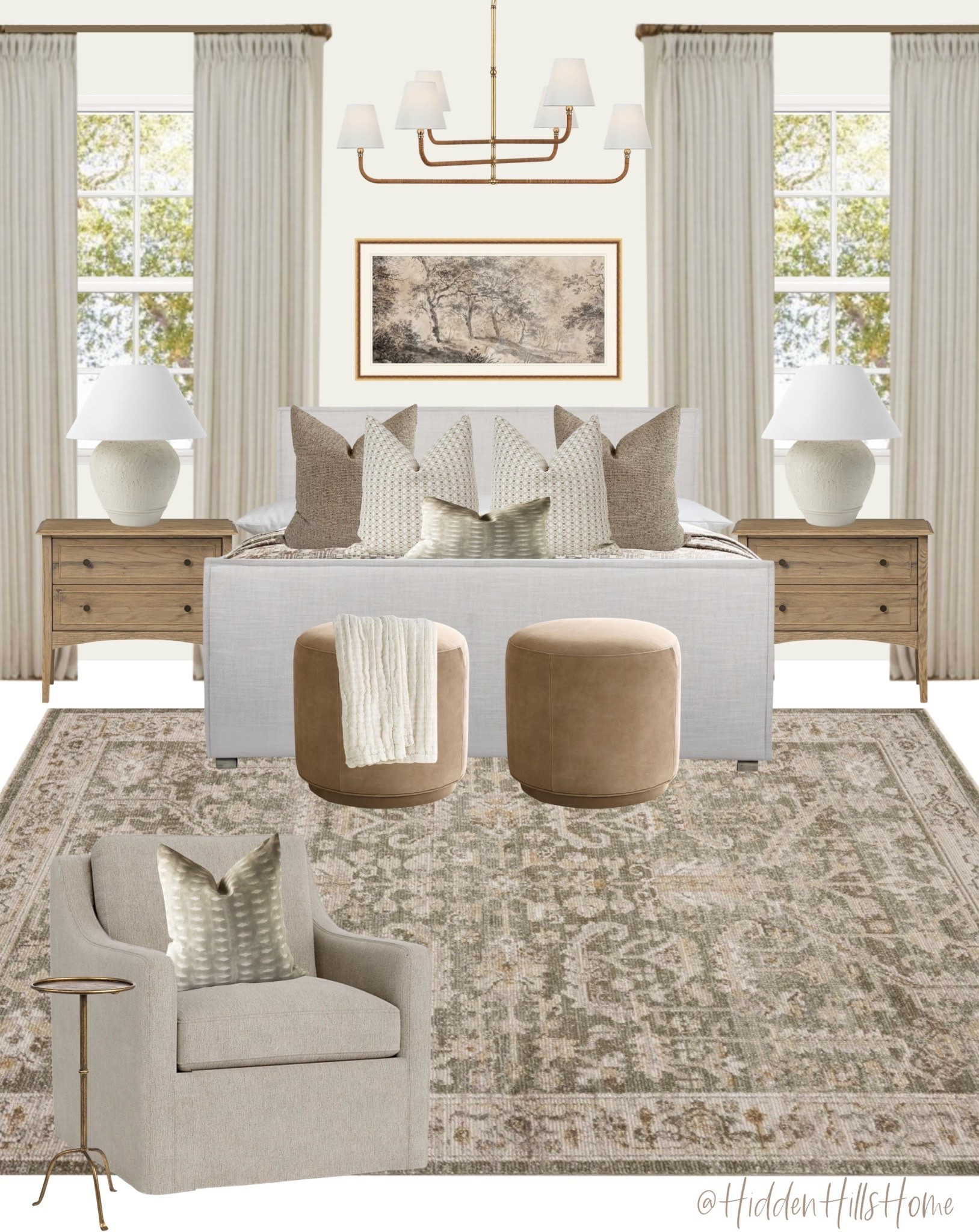 Bedroom decor ideas, bedroom mood board, home decor inspiration, bedding, nightstands, master bedroom design, home decor, bedroom rug, curtains #bed

#LTKHome #LTKSaleAlert #LTKSeasonal