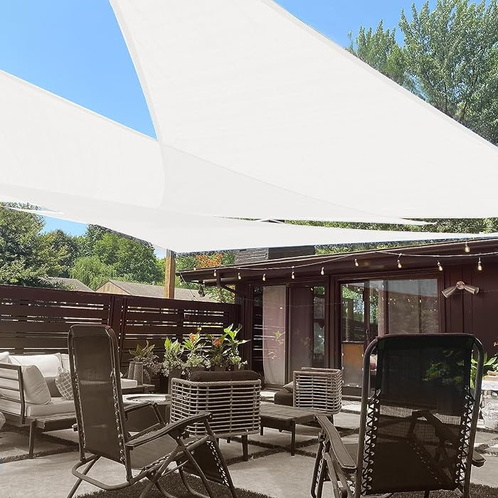 LOVE STORY 16' x 16' x 16' Triangle White Sun Shade Sail Canopy UV Block for Outdoor Patio Garden... | Amazon (US)
