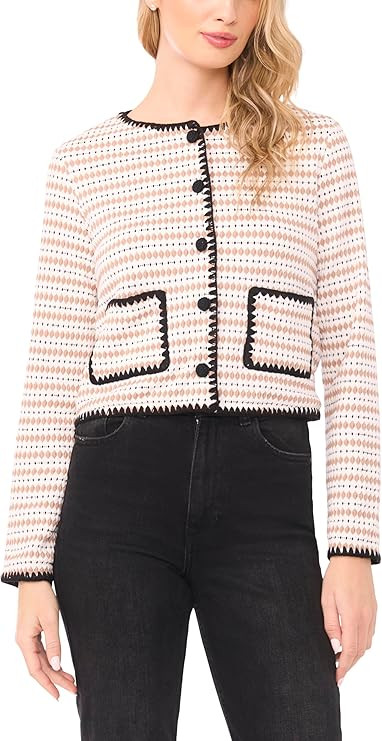 CeCe Crochet Detailed Knit Cardigan | Amazon (US)