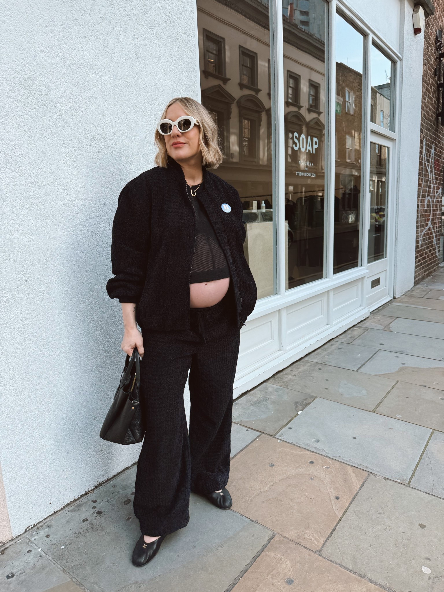 The perfect co ord for pregnancy and beyond - non maternity, I’m wearing a 14 in the trousers and a medium in the jacket 🖤 

#LTKspring #LTKuk #LTKeurope